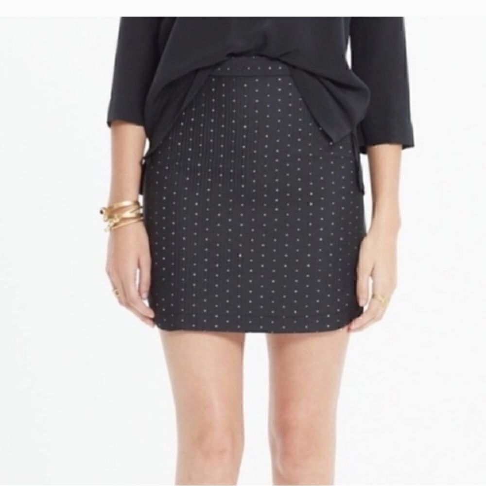 MadewellโSzโ8โskirtโblackโwโgoldโdots
